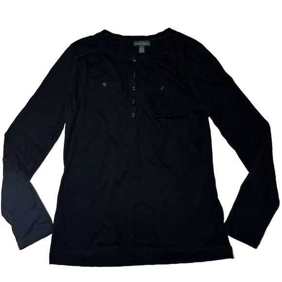 Ralph Lauren Tops - Ralph Lauren Jeans Women Quarter Button Down Long Sleeve Shirt Size M